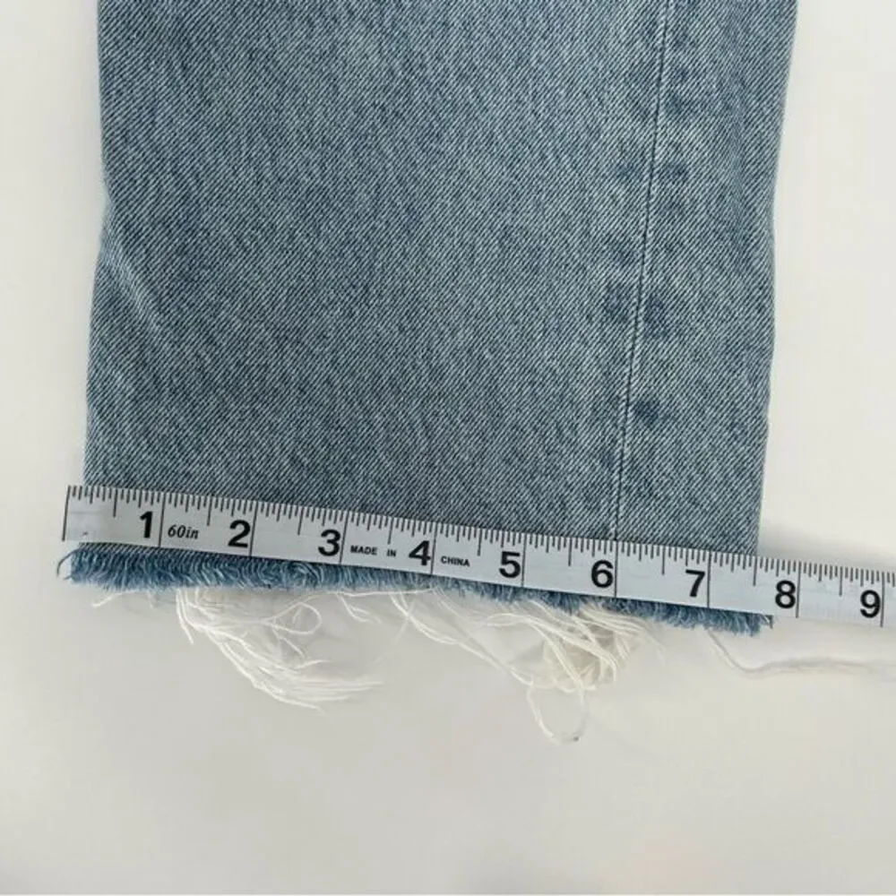 Agolde Criss Cross Straight Jeans Light Blue 28 Raw‎ Hem